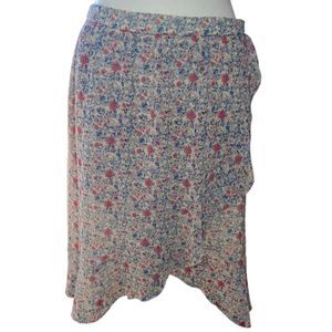 Madewell Ruffle-Wrap Midi Skirt in Shadowpetal size 6